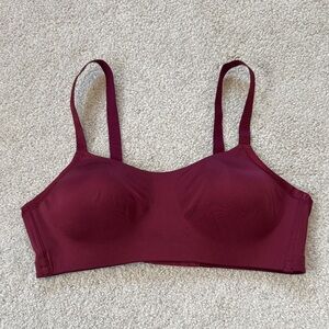 knix The One & Only Scoop Wireless Lightly Padded Bra Maroon Burgundy SzXL